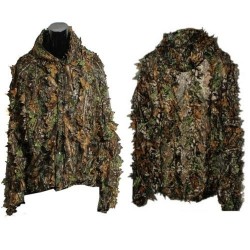 Abito da caccia con foglie 3D - set camouflage