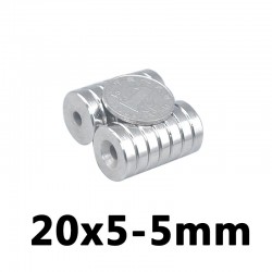 N35 anello magnete al neodimio - 20 * 5 - 5mm foro - 5 pezzi