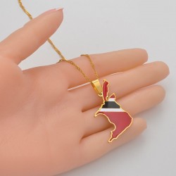 Pendente di bandiera Trinidad & Tobago - collana d'oro