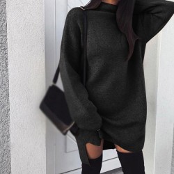 Autumn - winter loose sweater - mini dressDresses
