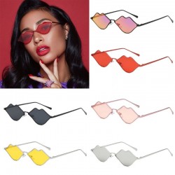 Lips shaped sunglasses with a metal frameSunglasses
