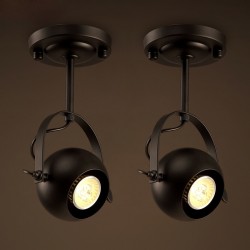 E27 - lampada tonda a soffitto retrò - luce regolabile
