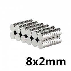 N35 8 * 2 mm magnete al neodimio - disco forte 50 pezzi