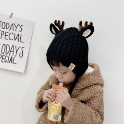 Cappello invernale con piccoli renne corna e orecchie - cappello a maglia per bambini